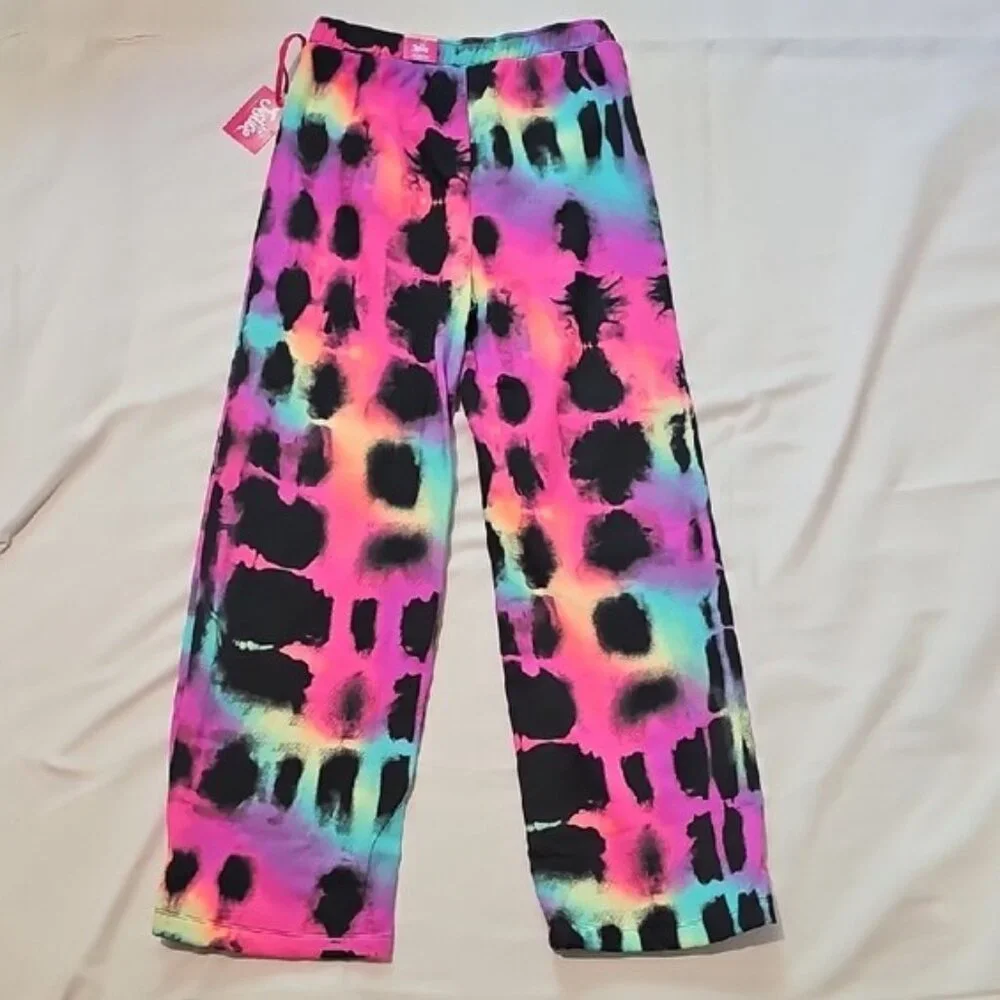 Justice Girls XL 16/18 Fleece Wide Leg Pants Multicolor New